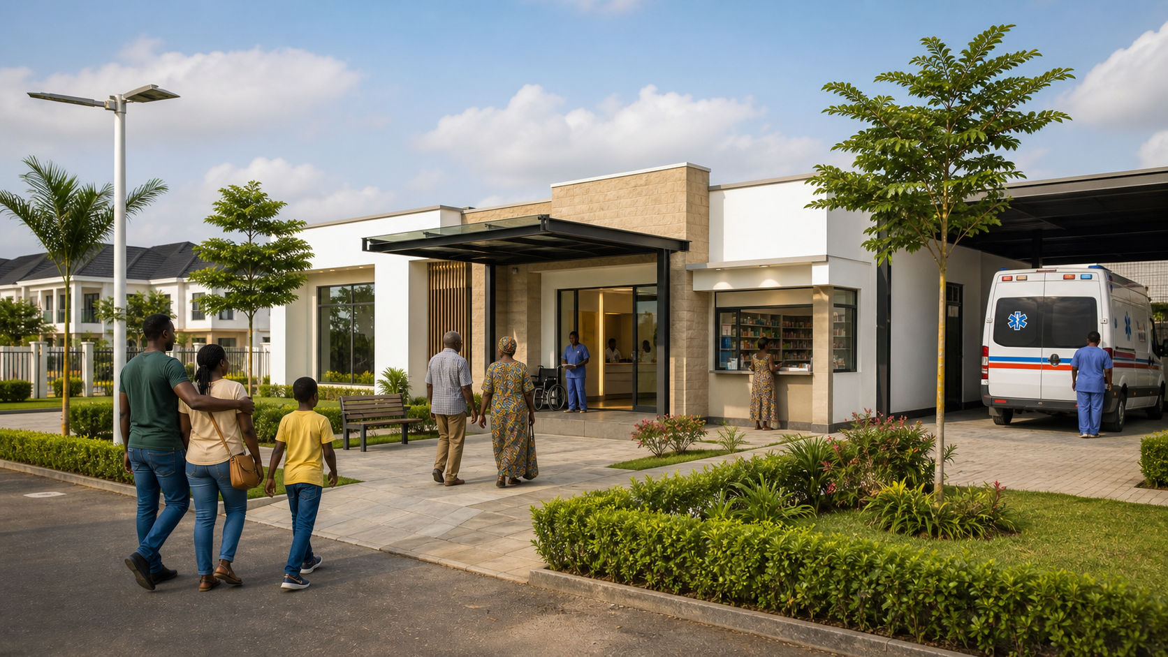 Modern estate clinic with public access bay